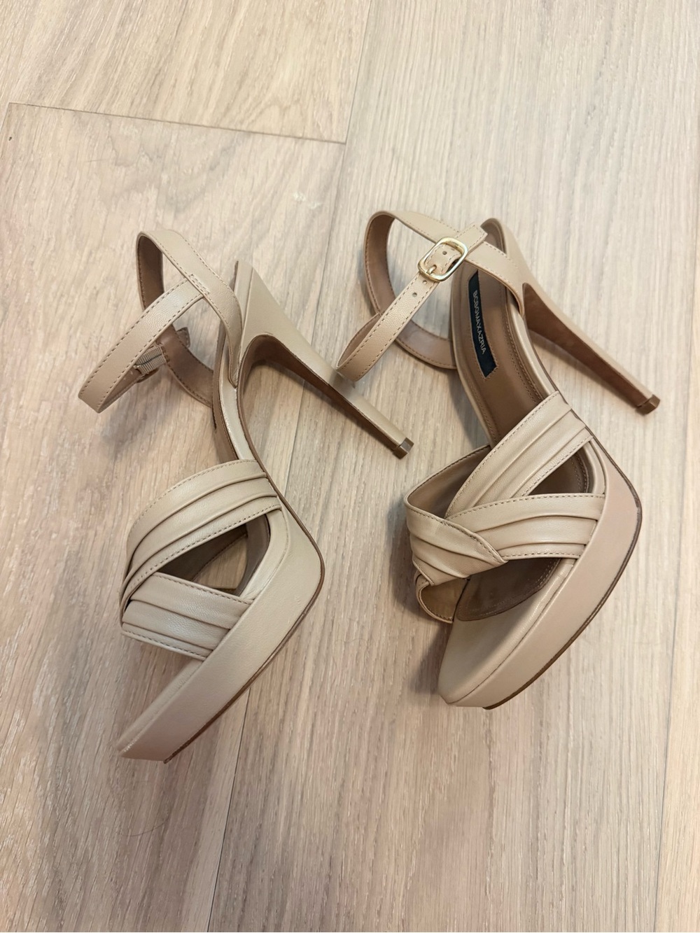 BCBGMAXAZRIA Ravil Platform Sandals in Almond 10 heels - Picture 6 of 8